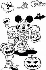 Halloween Coloring Cute Mickey Disney Mouse Sheets Mummy Pages Kids Color Minnie Bandage sketch template