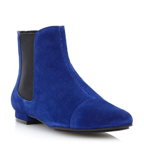 bertie petter womens blue ladies elasticated suede chelsea ankle boots size   ebay