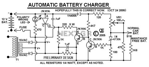 untitled automatic battery charger schematic