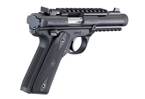 ruger mark iv  tactical lr  threaded barrel blued rimfire semi automatic pistol