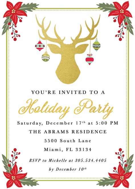 printable christmas invitations customize  print