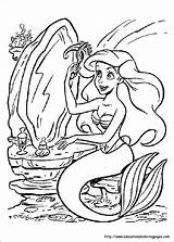 Ariel Coloring Pages Syrenka Mermaid Little Disney Mala Kids Printable Cartoon sketch template