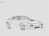Rx7 Mazda Fc3s sketch template