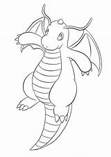 Dragonite Coloriages Pikachu Dracolosse Pokémon Generation Enfants sketch template