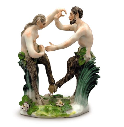 A Meissen Porcelain Figure Group Of A Satyr And Satyress Dancing Circa