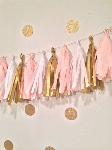 princess party vintage tassel garland pink gold ballerina party princess party first birthday