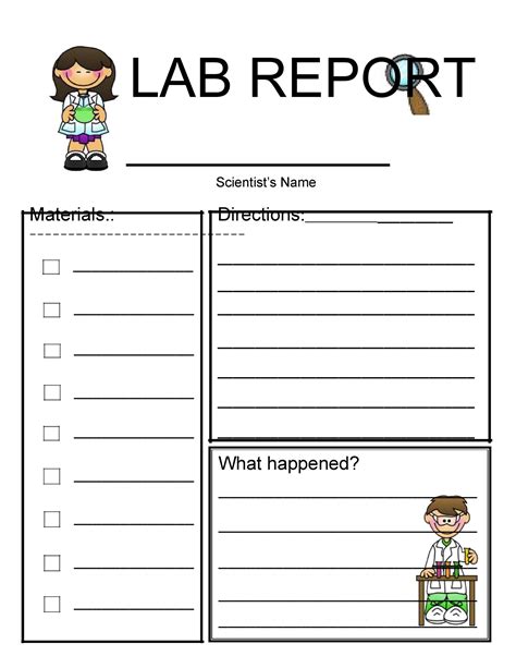 printable lab report template printable templates