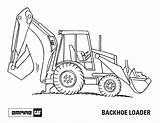 Coloring Backhoe Pages Excavator Hoe Caterpillar Cat Loader Drawing Sketch Template Popular Printables sketch template