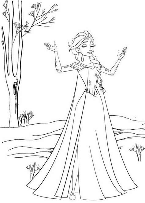 beautiful queen elsa coloring page mitraland