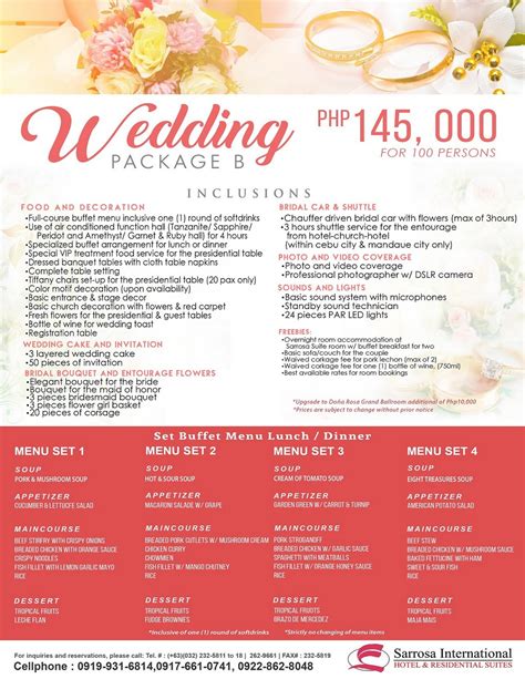 wedding  reception packages  cebu city