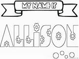 Coloring Pages Allison Coloring4free 2021 Names Girls Girl Printable Related Posts sketch template