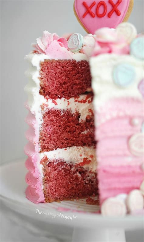 Pink Ombré Valentines Cake The Little Blog Of Vegan