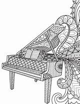 Coloring Pages Piano Music Pianos Zentangle Mandala Blank Journal Cover Book Amazon Diary Notebook Adult Gray Size Trending Worksheets Print sketch template