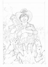 Carl Coloring Pages Walking Dead Grimes Template sketch template