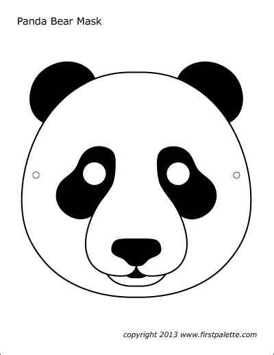 panda mask  printable templates coloring pages firstpalettecom