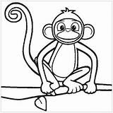 Coloring Monkeys Pages Kids Children Color Simple Printable Print Animals Justcolor sketch template