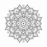 Circular Mehndi Henna sketch template