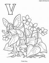 Coloring Fairy Alphabet Flower Pages Letters Magic sketch template