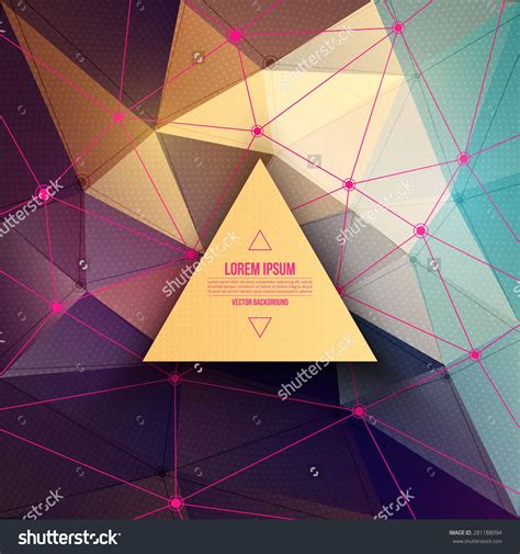 abstract 3d vector technology background with triangle and