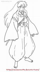 Inuyasha Coloring Pages Printable Adults Kids Lineart Deviantart sketch template