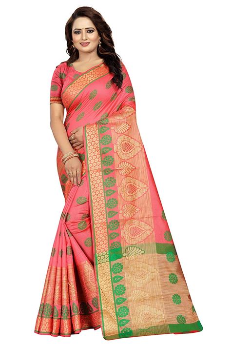 satyam weaves women s ethnic wear jacquard banarasi cotton silk saree