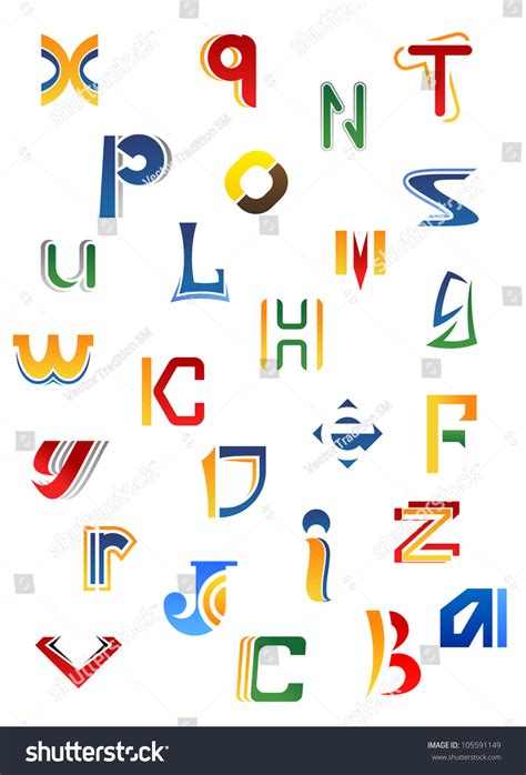 set  full alphabet decorative letters   design isolated  white background