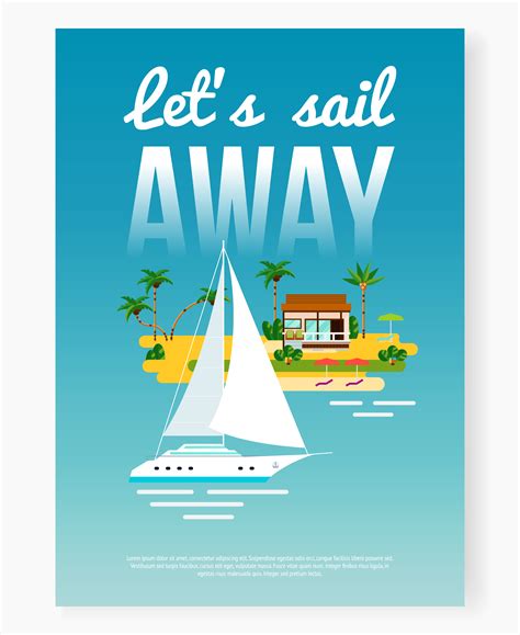 sail  vacation poster  vector art  vecteezy