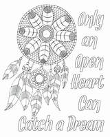 Coloring Pages Growth Mindset Adult Printable Dream Catcher Sheets Doodle Quote Adults Quotes Inspirational Print Books Color Heart Open Getcolorings sketch template