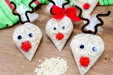 fun holiday kids craft oatmeal reindeer food recipe