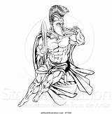 Gladiator Holding Sword Fighting Fist Man Vector Helmet Muscular Illustration Atstockillustration Buy sketch template