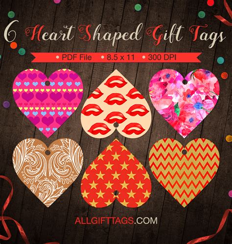 printable heart shaped gift tags     format  http