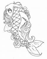 Fish Koi Coloring Pages Lineart Drawing Color Poison Pick Tattoo Deviantart Line Simple Print Designs Kids Getdrawings Mermaid Fantasy Adults sketch template