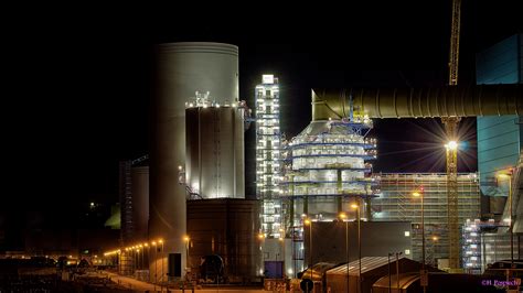 eon kraftwerk  datteln bei nacht foto bild industrie und technik energietechnik