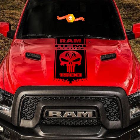 hemi dodge ram hood graphics logo decal mopar vinyl sticker racing