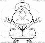 Lady Angry Clipart Chubby Business Cartoon Outlined Coloring Vector Cory Thoman Royalty sketch template