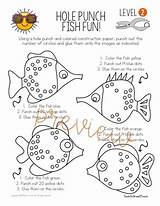 Hole Punch Fish Motor Fine Activities Skills Therapy Fun sketch template