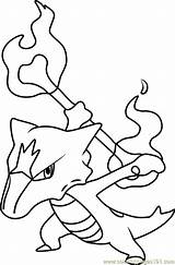 Alola Marowak Raichu Pokémon Cubone Coloringpages101 Pintar Pikachu Ausmalen sketch template