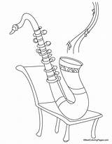 Saxophone Coloring Kids Pages sketch template