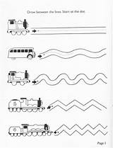 Tracing Worksheet Lines Worksheets Transportation Train Preschool Line Trace Worksheeto Practice Trains Via sketch template