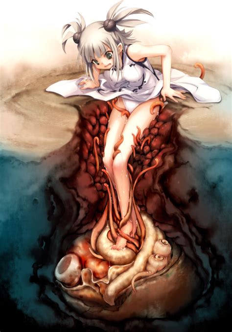 rule 34 albino dress tagme tentacle tentacle pit tied hair twintails vore white hair white