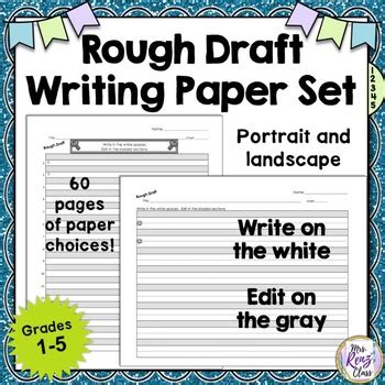 rough draft writing paper set rough draft paper   helps