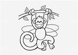 Monkey Coloring Pages Baby Cute Cartoon Monkeys Kids Related Printable sketch template