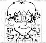 Boy Coloring Cartoon Nerdy Nerd Clipart Pages Outlined Vector Emoji Thoman Cory Template sketch template