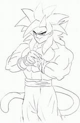Coloring Goku Ssj4 Pages Comments Library Clipart Draw Coloringhome Line sketch template