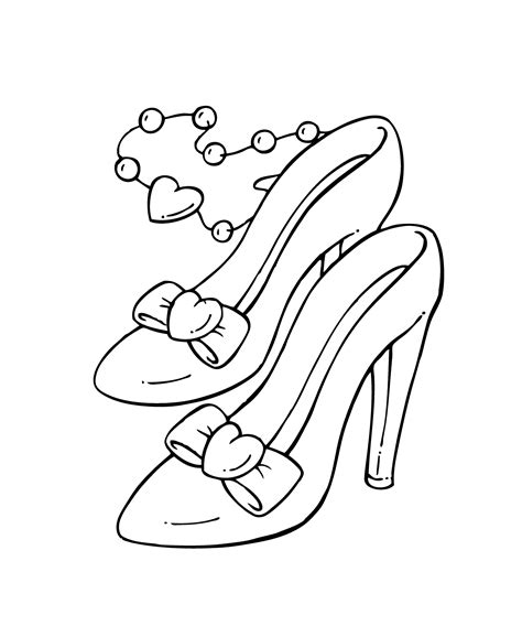 beautiful shoes coloring page  girls printable  coloring