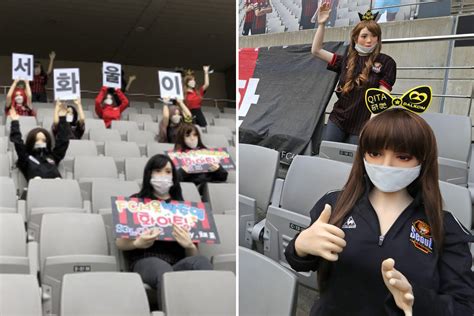 korean football team fills stadium with sex dolls during game sankaku