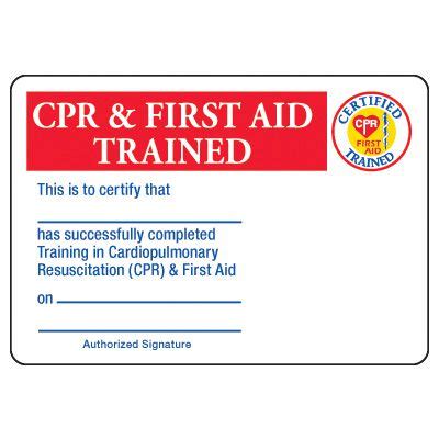 cpr  aid certification card wallet size seton canada