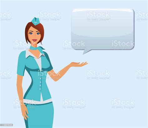 hôtesse en uniforme bleu préposés de vol hôtesse de lair pointant sur