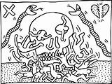 Haring Keith Distribué écrit Mettez Couleur sketch template