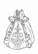 Coloring Pages Printable Ball Gown Girls Colouring 4kids Anime Disney sketch template